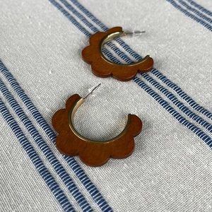 Gold toned and wooden hoops